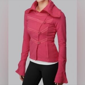 Lululemon Admiral Pink Jacket Military Style Vintage Cowl Neck